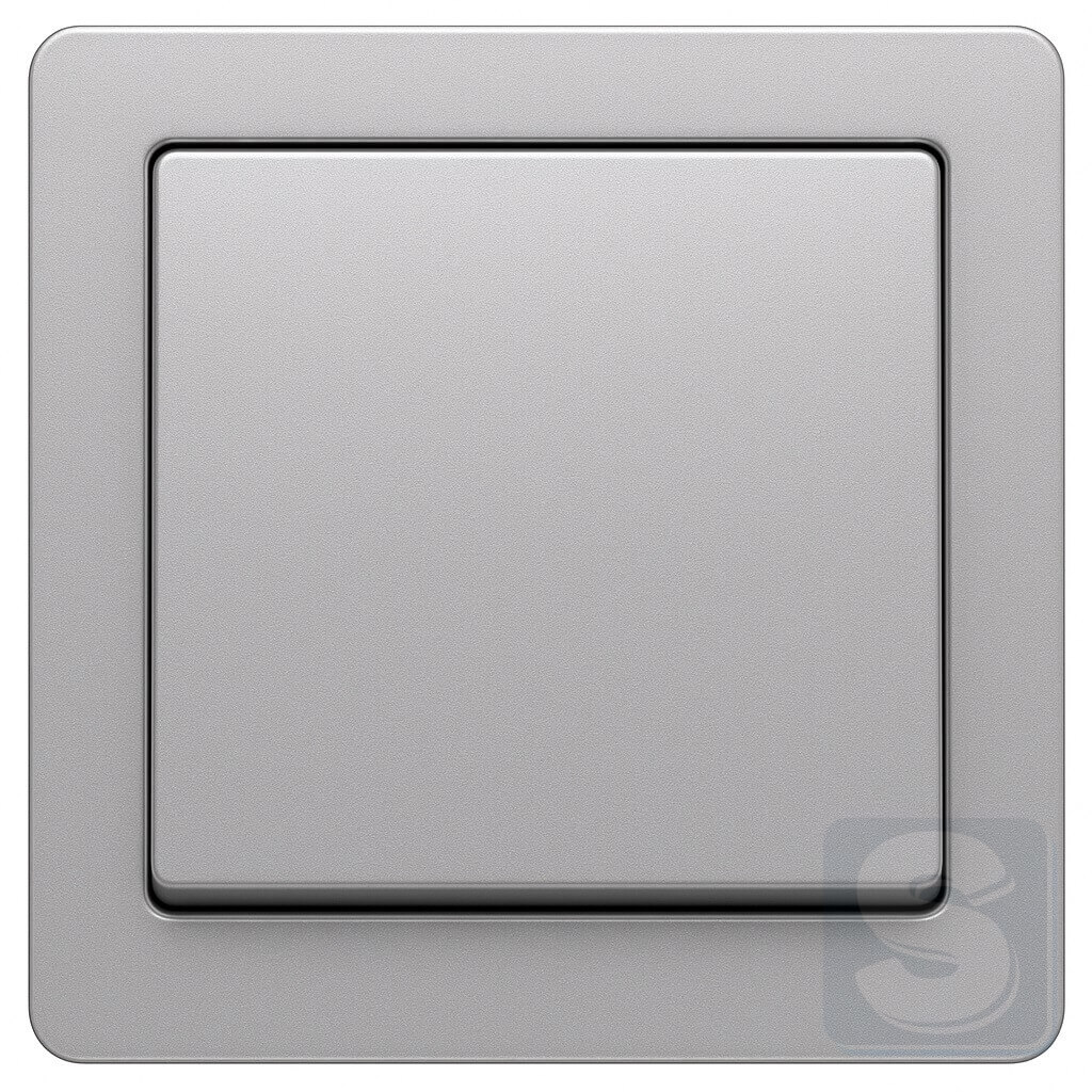 Одноклавішний перемикач прохідний, алюміній з ефектом оксамиту, Hager Berker Q1 (3036+16206084-Q1)