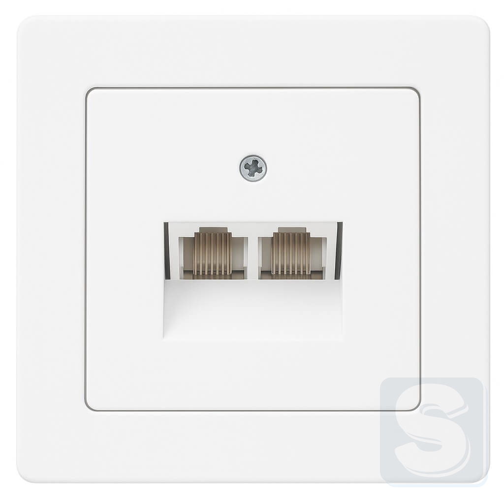 Комп RJ45x2 6кат біла Hager Berker Q1 (455501+14096089-Q1) -1