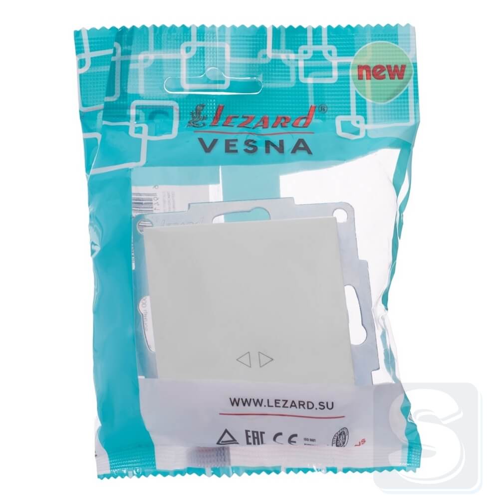 Вимикач 1кл ПЕРЕХ Lezard VESNA Білий без рамки 742-0288-107 -4