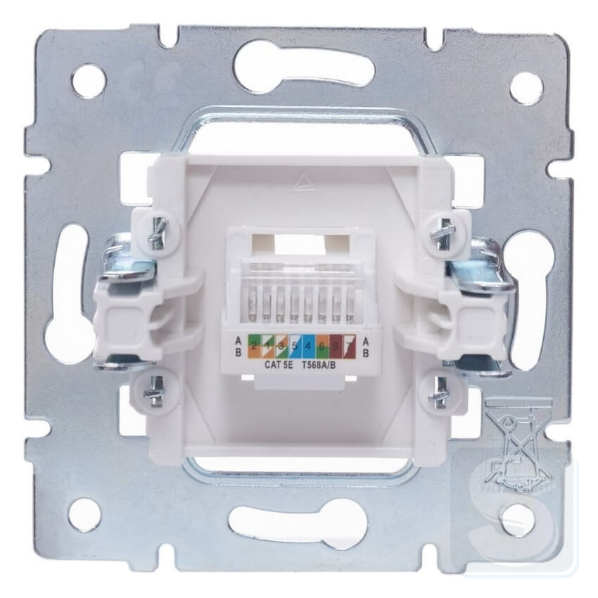 Розетка комп RJ45 cat 5 Lezard VESNA Білий без рамки 742-0288-139 -5