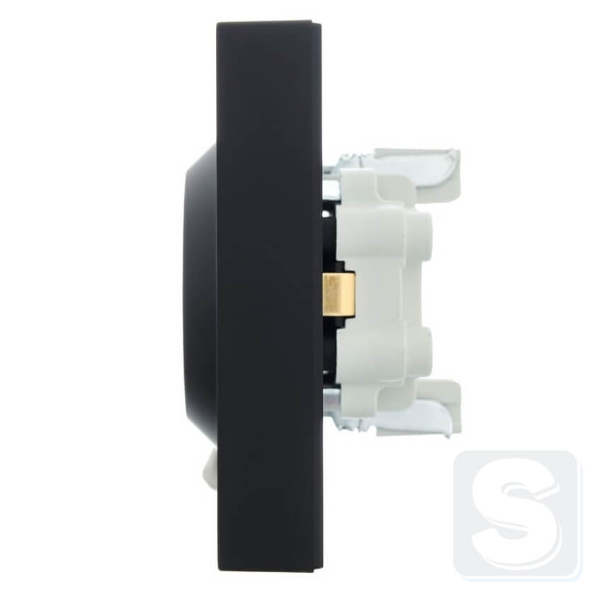 Розетка подвійна із з\к Lezard VESNA чорний антрацит 742-4200-127B -2