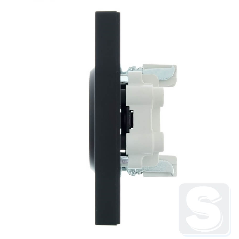 Розетка подвійна без з\к Lezard VESNA чорний антрацит 742-4200-128B -2