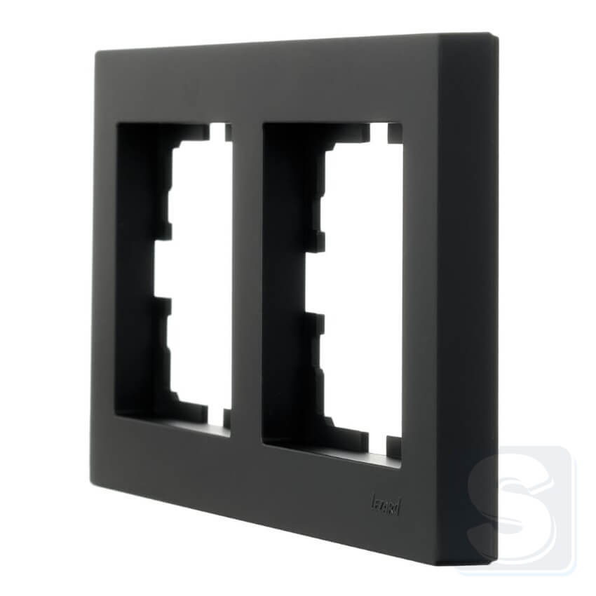 Рамка на 2 пости Lezard VESNA чорний антрацит 742-4200-147 -2