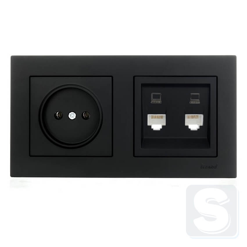 Рамка на 2 пости Lezard VESNA чорний антрацит 742-4200-147 -4