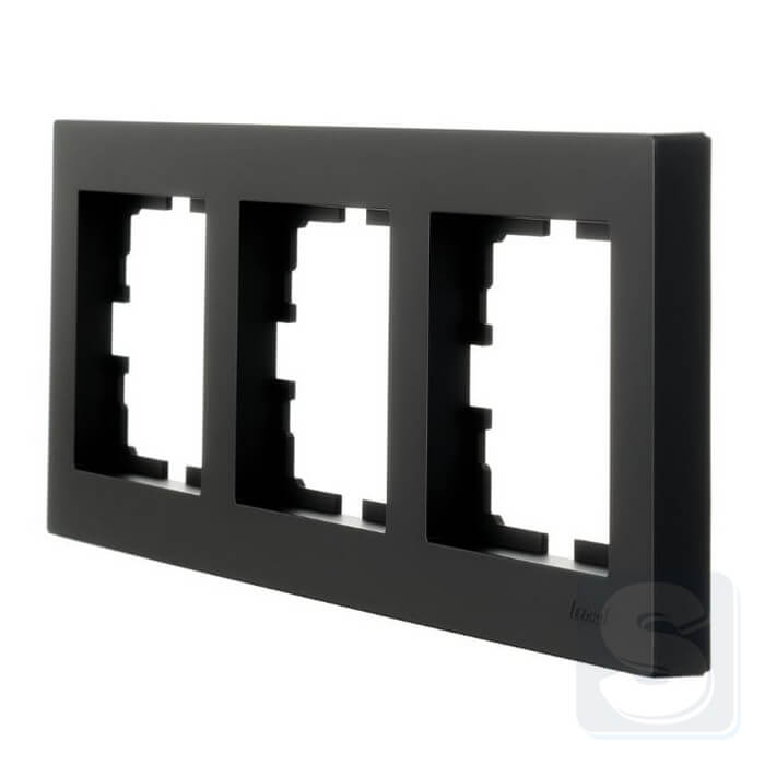 Рамка на 3 пости Lezard VESNA чорний антрацит 742-4200-148 -2