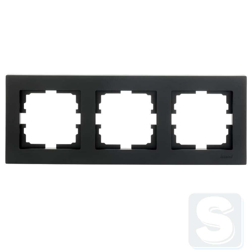 Рамка на 3 поста горизонтальная Lezard VESNA черный антрацит (742-4200-148)