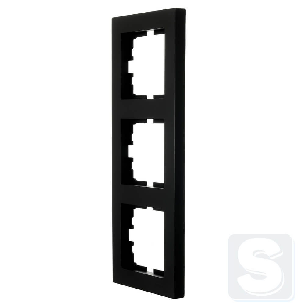 Рамка на 3 пости ВЕРТ Lezard VESNA чорний антрацит 742-4200-153 -1