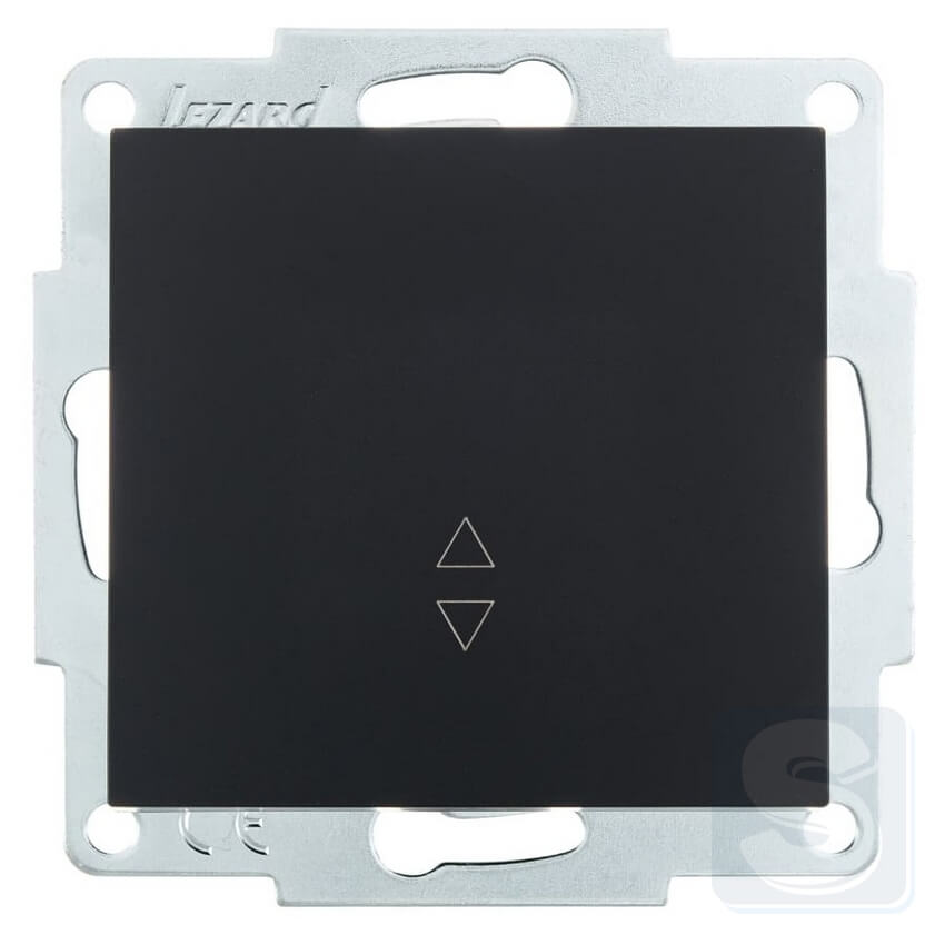 Вимикач 1кл ПРОХІД Lezard VESNA чорний антрацит 742-4288-105 -1