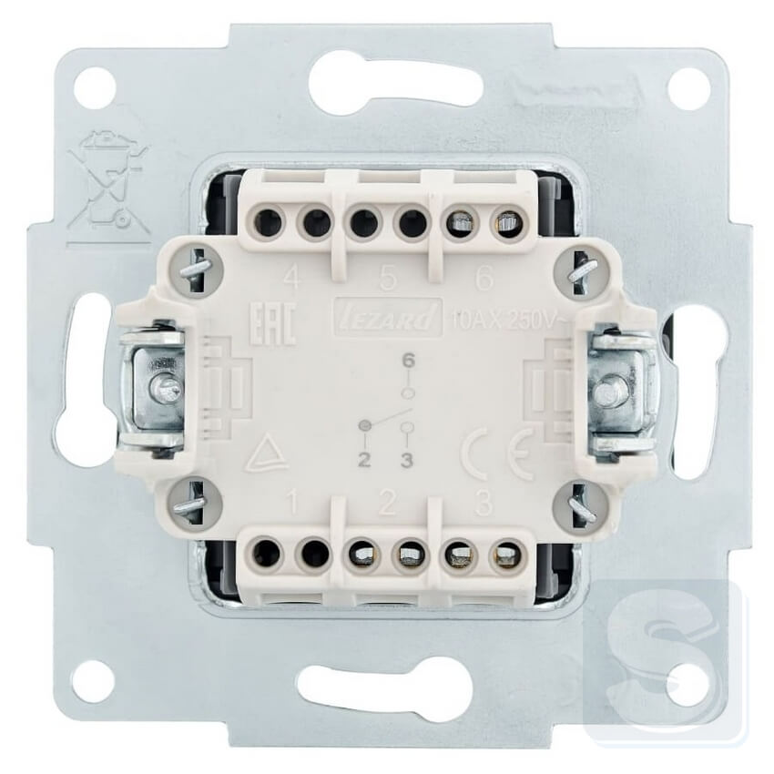 Вимикач 1кл ПРОХІД Lezard VESNA чорний антрацит 742-4288-105 -3