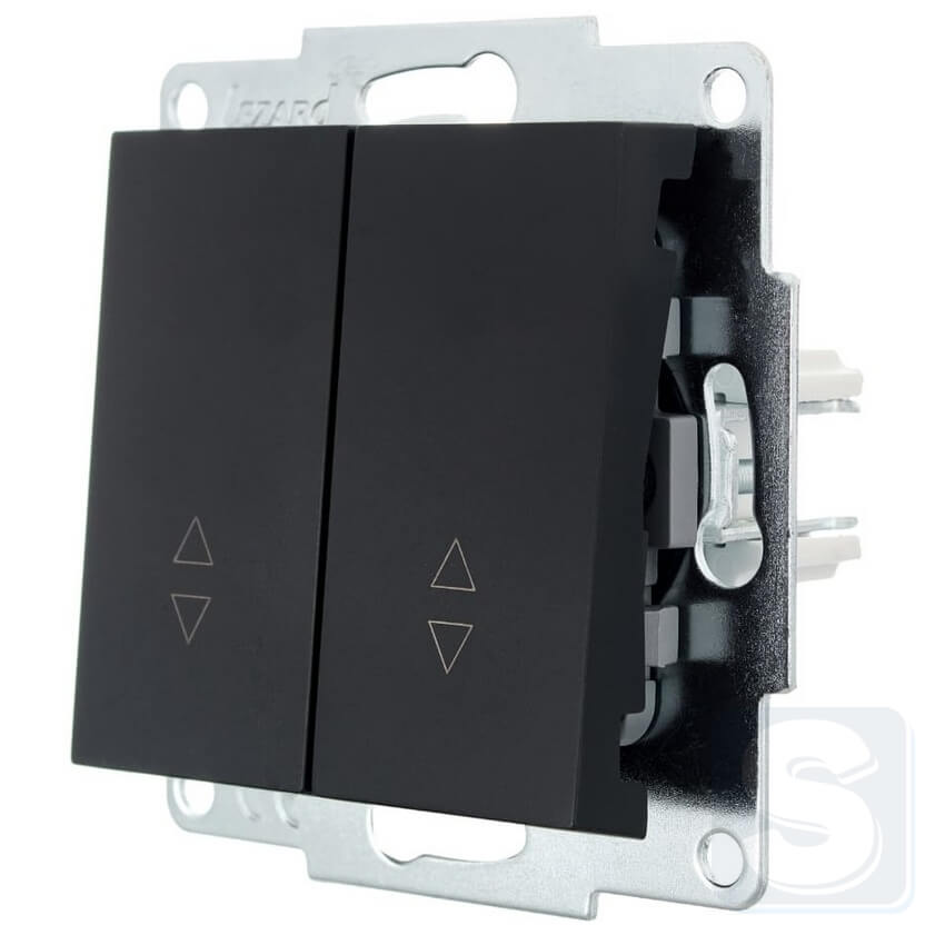 Вимикач 2кл ПРОХІД Lezard VESNA чорний антрацит 742-4288-106 -2