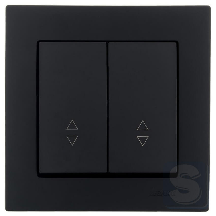Вимикач двоклавішний ПРОХІДНИЙ Lezard VESNA чорний антрацит без рамки (742-4288-106)