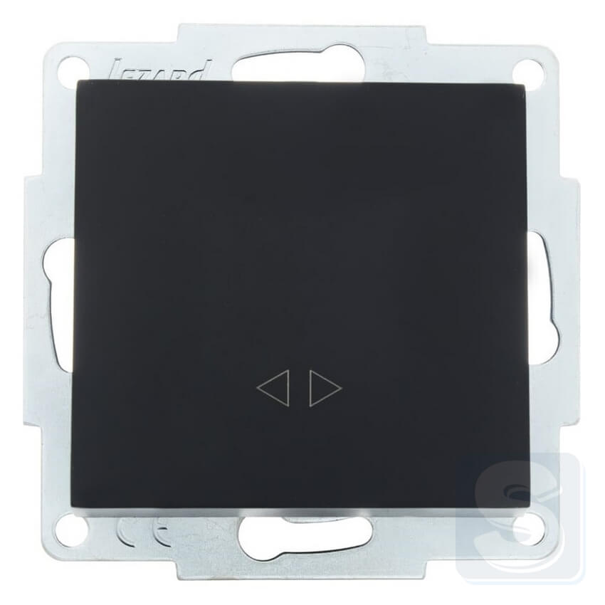 Вимикач 1кл ПЕРЕХ Lezard VESNA чорний антрацит 742-4288-107 - 1