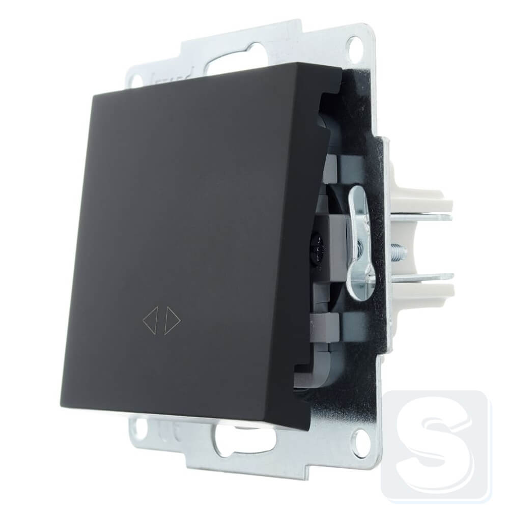 Вимикач 1кл ПЕРЕХ Lezard VESNA чорний антрацит 742-4288-107 -2