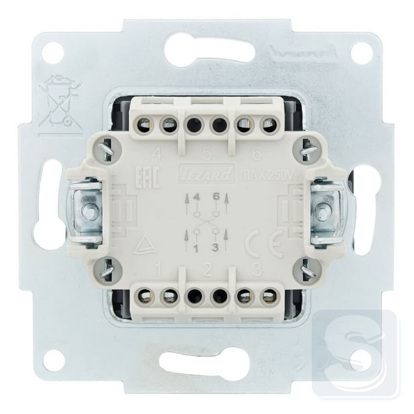 Вимикач 1кл ПЕРЕХ Lezard VESNA чорний антрацит 742-4288-107 -3