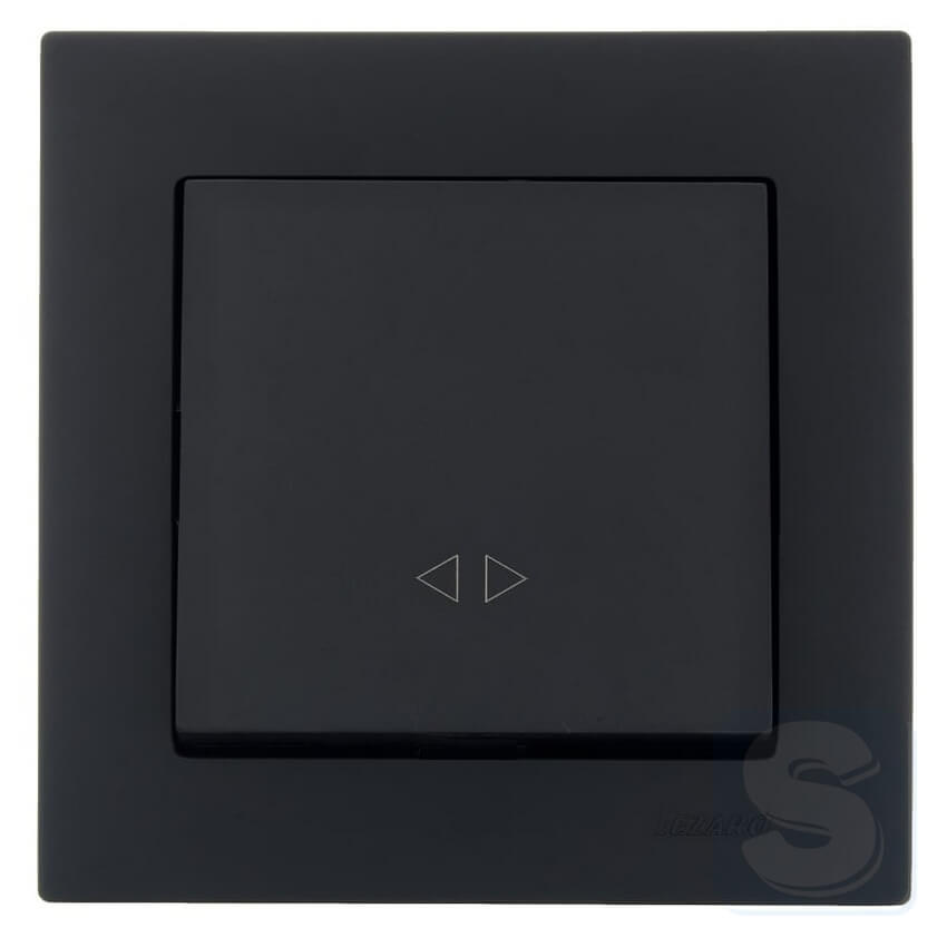 Вимикач одноклавішний ПЕРЕХРЕСТНИЙ Lezard VESNA чорний антрацит без рамки (742-4288-107)