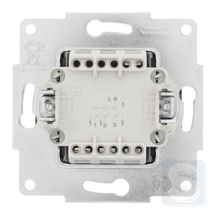 Вимикач 3кл Lezard VESNA чорний антрацит 742-4288-109 -3