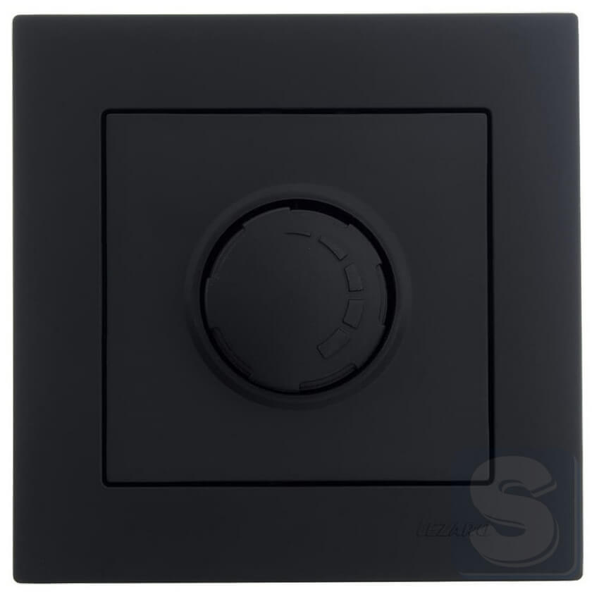 Диммер поворотный 800Вт Lezard VESNA черный антрацит без рамки (742-4288-115)