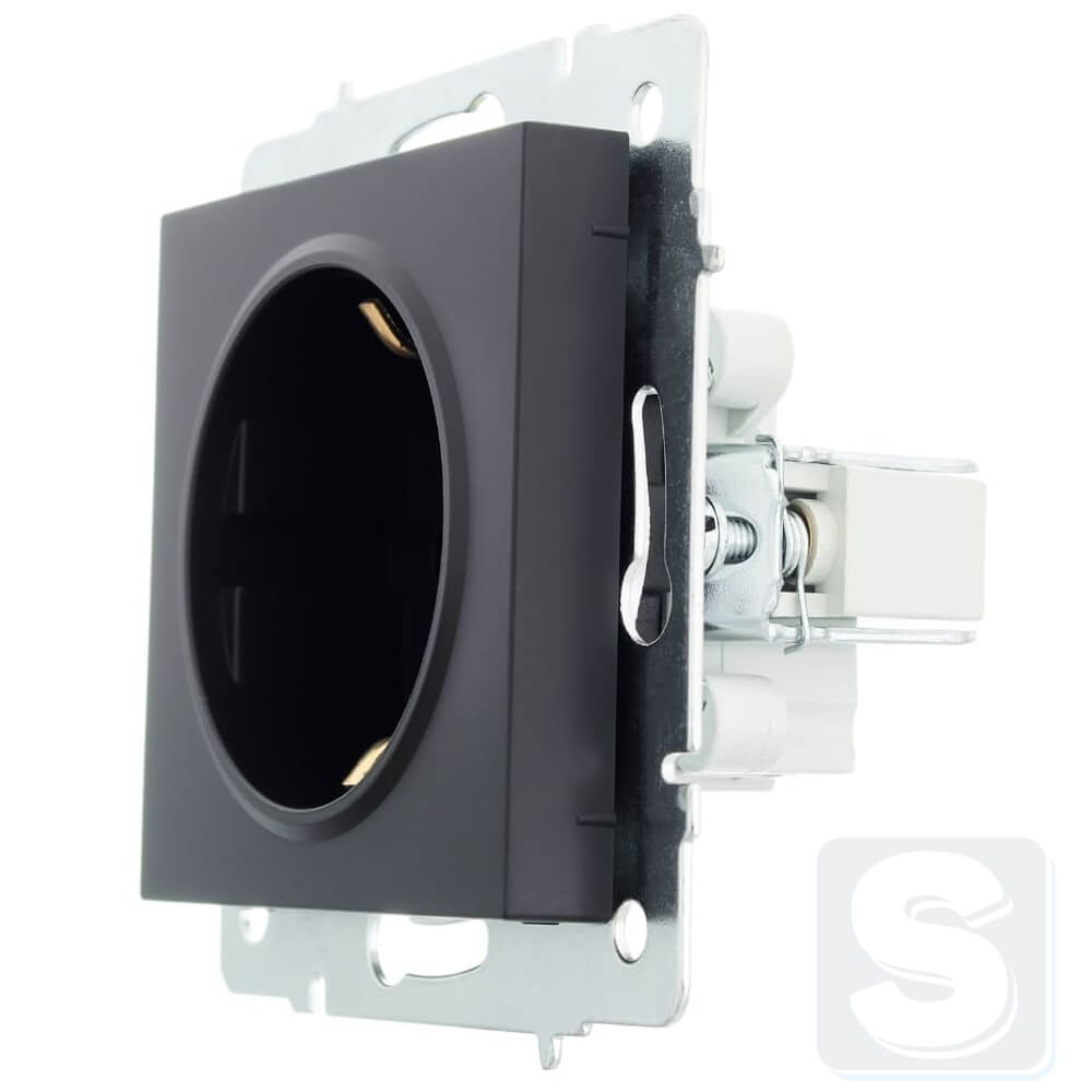 Розетка із з\к Lezard VESNA чорний антрацит 742-4288-122B -2