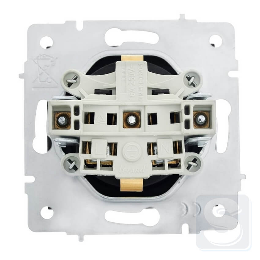 Розетка із з\к та кришк Lezard VESNA чорний антрацит 742-4288-123B -3