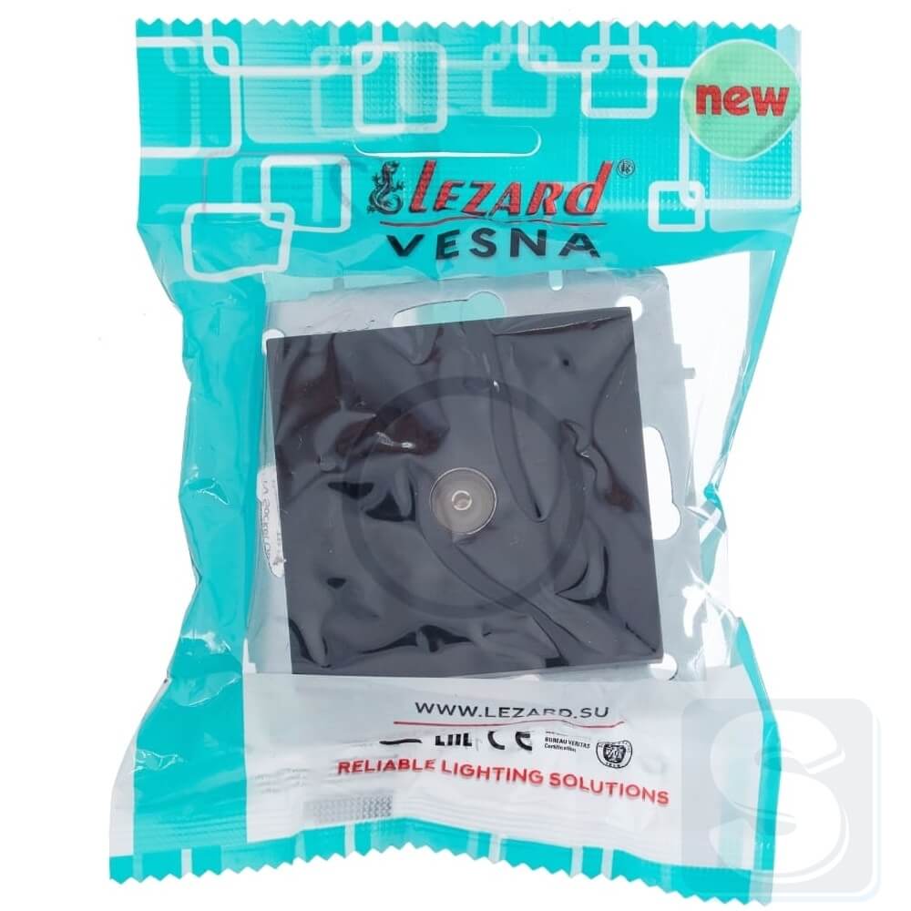 Розетка TV Lezard VESNA чорний антрацит 742-4288-129 -4