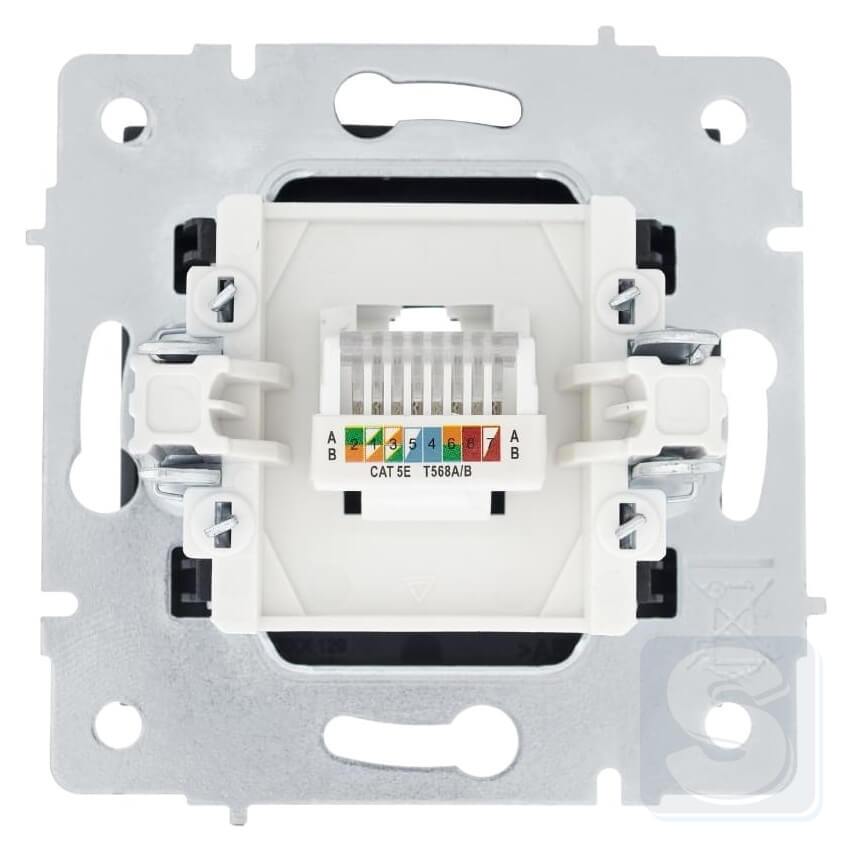 Розетка комп RJ45 Lezard VESNA чорний антрацит 742-4288-139 -3