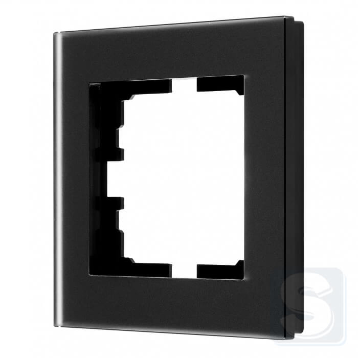 Рамка на 1 пост чорне матове скло Lezard VESNA 742-5980-146 -1
