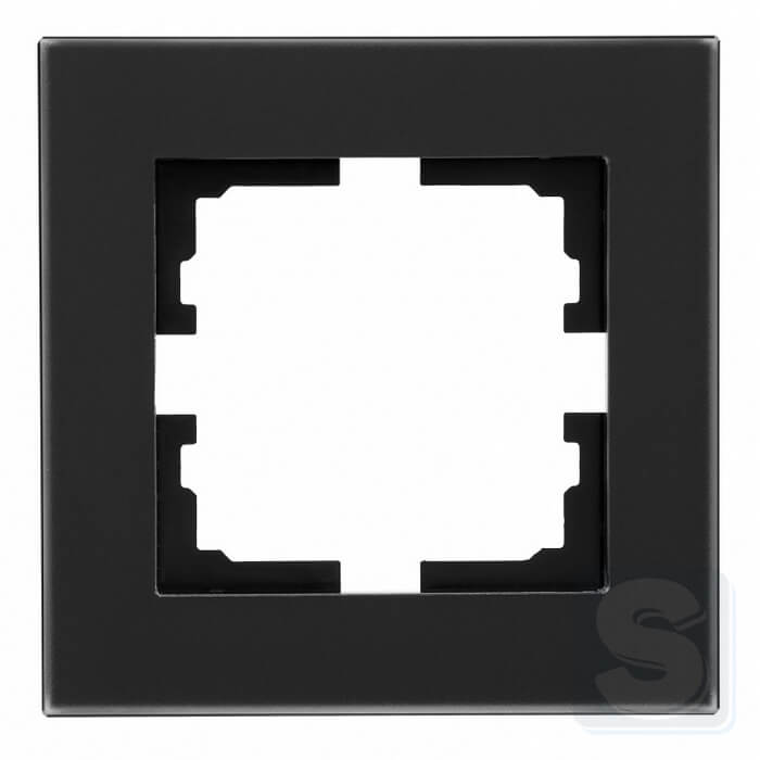 Рамка на 1 пост черное акриловое матовое стекло Lezard VESNA (742-5980-146)