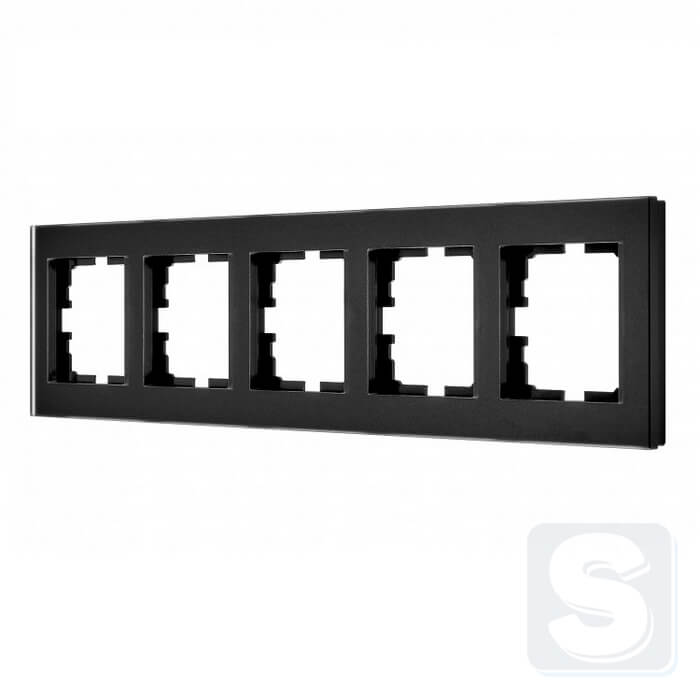 Рамка на 5 постів чорне матове скло Lezard VESNA 742-5980-150 -1