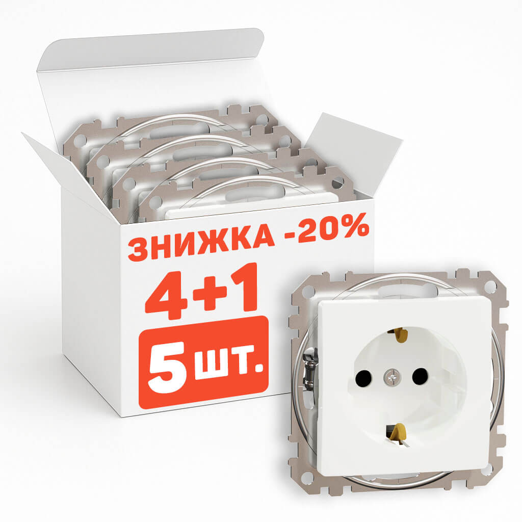 Розетки Шнайдер с з/к 5шт. Schneider Sedna Design Белый