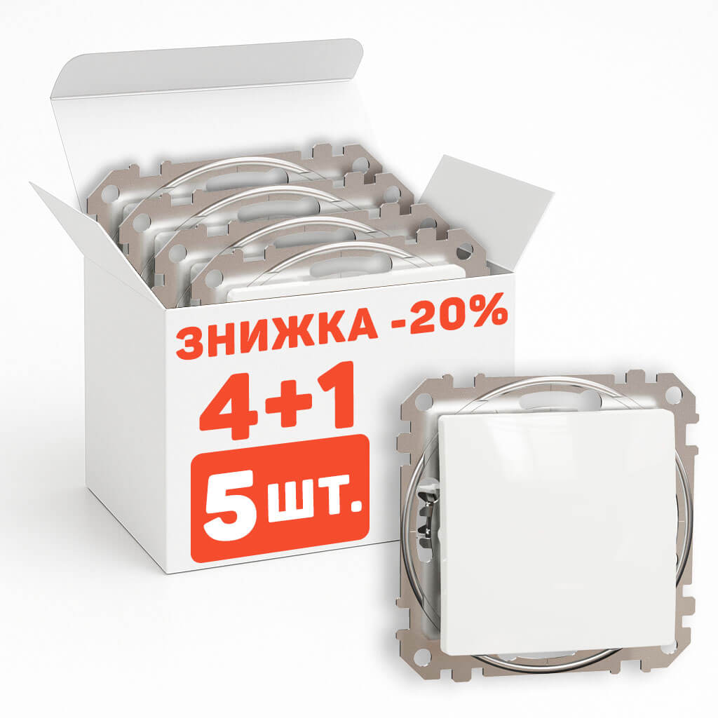 Комплект 1кл. выключателей 5шт. Schneider Sedna Design Белый