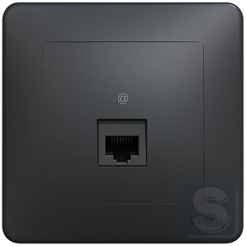 Розетка комп'ютерна RJ45 Cat.5e UTP Sedna Design Чорний без рамки (SDD114451)