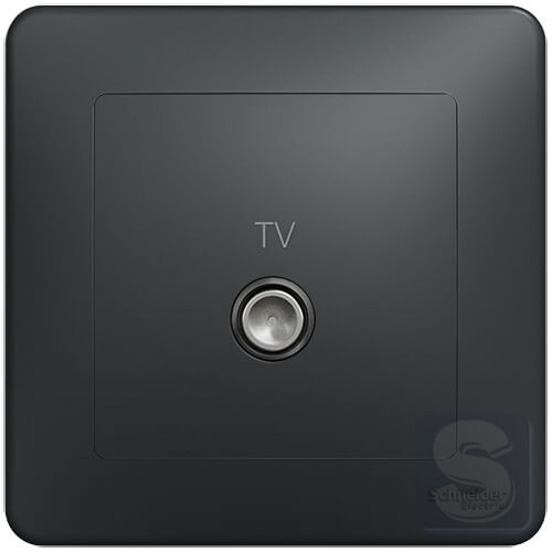 Розетка телевізійна ТВ Sedna Design Чорний без рамки (SDD114471) Розетка телевізійна ТВ Sedna Design Чорний без рамки (SDD114471)