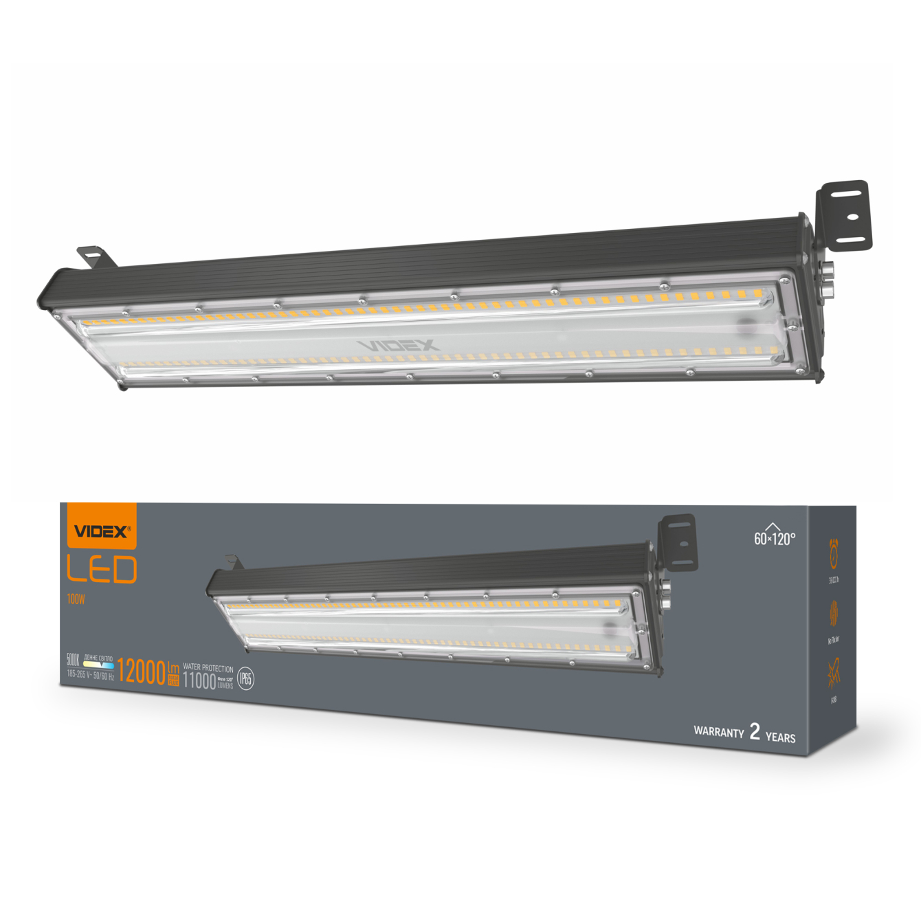 LED высотный линейный VIDEX HB022 100W 5000K 220V IP65 - 1