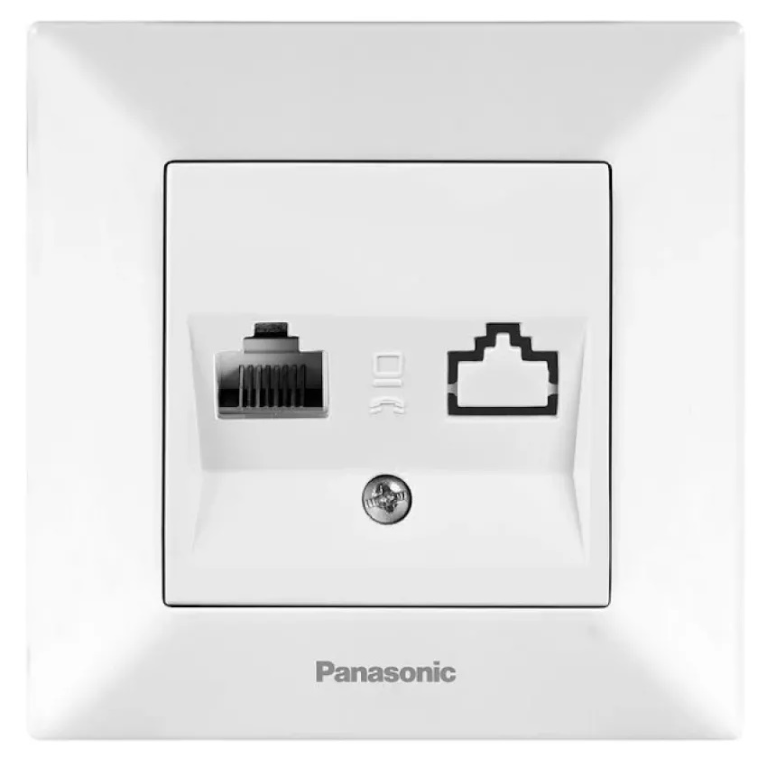 Розетка компьютерная RJ45 CAT5e, белый Panasonic WNTC04042WH-UA - 1