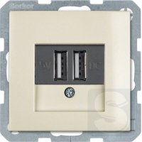 Розетка USB 5V/1A, 230V, белый глянец Berker S.1