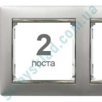 Рамка на 2 пости Legrand Valena 770352 алюміній/срібло