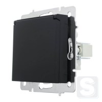 Розетка із з\к та кришк Lezard VESNA чорний антрацит 742-4288-123B -2