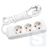 Удлинитель на 3 гнезда с з/к, кабель 5 м., 16А, Viko Multi-Let белый 90114305