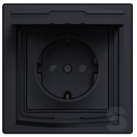 Розетка с з/к, и крышкой IP44 Asfora EPH3100371 антрацит 