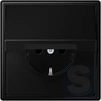 Розетка с з/к крышкой JUNG LS990 чёрный графит матовый 
