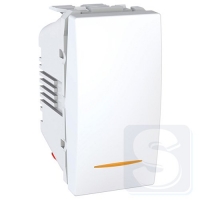 Перемикач 1-кл. c підсвічуванням Unica 1 модуль білий MGU3.103.18S