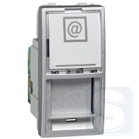 Розетка компьютерная RJ45 кат.UTP 5е 1 модуль Schneider Unica алюминий MGU3.410.30