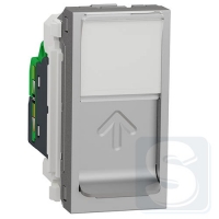 Розетка компьютерная,1 модуль, RJ45 Cat.5 UTP, алюминий, Schneider UNICA NEW (NU341030)