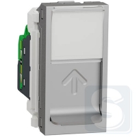 Розетка комп'ютерна, модуль 1, RJ45 Cat.6 UTP, алюміній, Schneider UNICA NEW (NU341430)