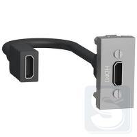 Розетка HDMI, 1 модуль, алюминий, Schnei NU343030