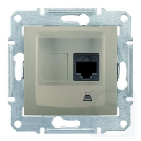 Розетка компьютерная RJ45 кат.5е UTP, 1-гнездо Schneider Sedna SDN4300168 титан