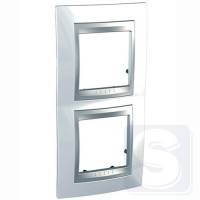 Рамка 2-я вертикальная Schneider Unica Top Белоснежный/Алюминий (MGU66.004V.092)
