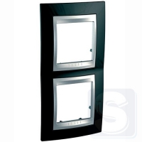 Рамка 2-я вертикальная Schneider Unica Top Черный родий/Алюминий (MGU66.004V.093)