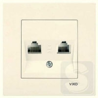 Розетка телефонная 2xrj11 Viko Karre 90960133 крем